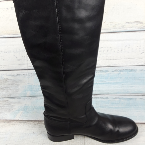 Frye 4015  Women's Tall Riding BlackLeather Boots - Picture 4 of 8